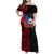 Personalised Samoa 685 Family Matching Off Shoulder Maxi Dress and Hawaiian Shirt Siapo Pattern and Samoa Flag Design