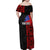 Personalised Samoa 685 Family Matching Off Shoulder Maxi Dress and Hawaiian Shirt Siapo Pattern and Samoa Flag Design