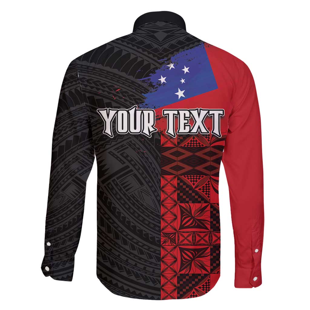 Personalised Samoa 685 Family Matching Tank Maxi Dress and Hawaiian Shirt Siapo Pattern and Samoa Flag Design