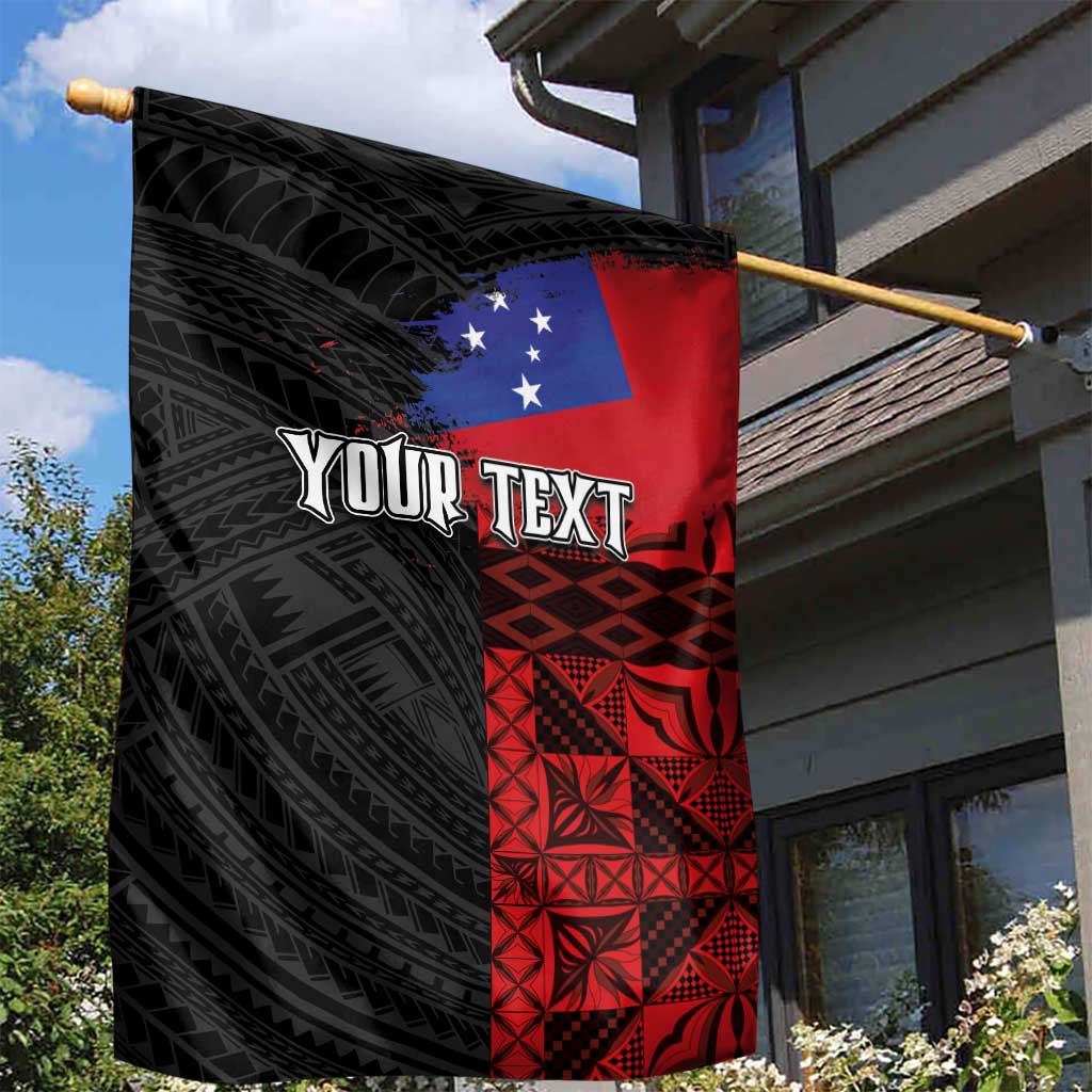 Personalised Samoa 685 Garden Flag Siapo Pattern and Samoa Flag Design