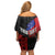 Personalised Samoa 685 Off Shoulder Short Dress Siapo Pattern and Samoa Flag Design