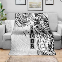 Samoa 685 Art Traditional Tattoo Pattern Blanket White Color