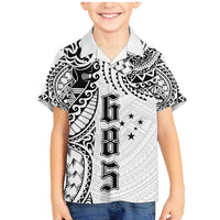 Samoa 685 Art Traditional Tattoo Pattern Family Matching Mermaid Dress and Hawaiian Shirt White Color