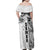 Samoa 685 Art Traditional Tattoo Pattern Family Matching Off Shoulder Maxi Dress and Hawaiian Shirt White Color