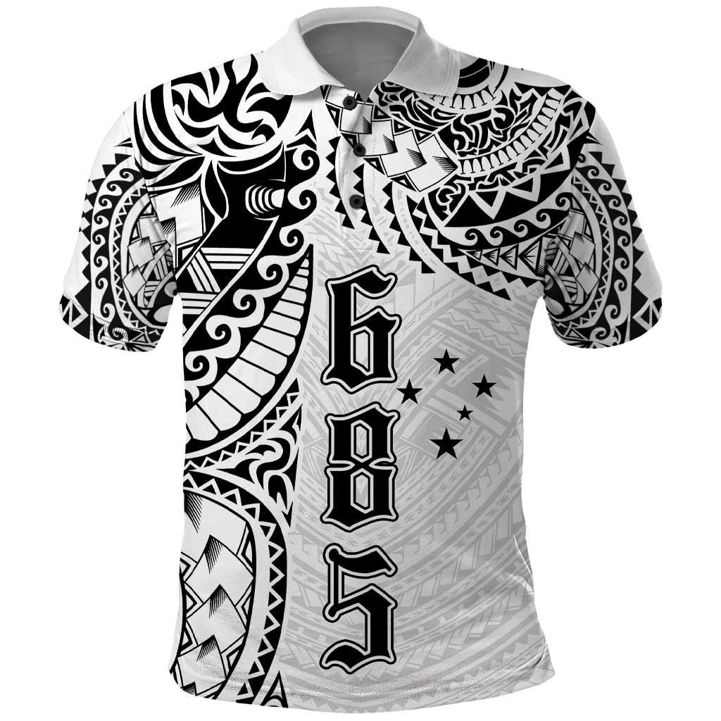 Samoa 685 Art Traditional Tattoo Pattern Polo Shirt White Color