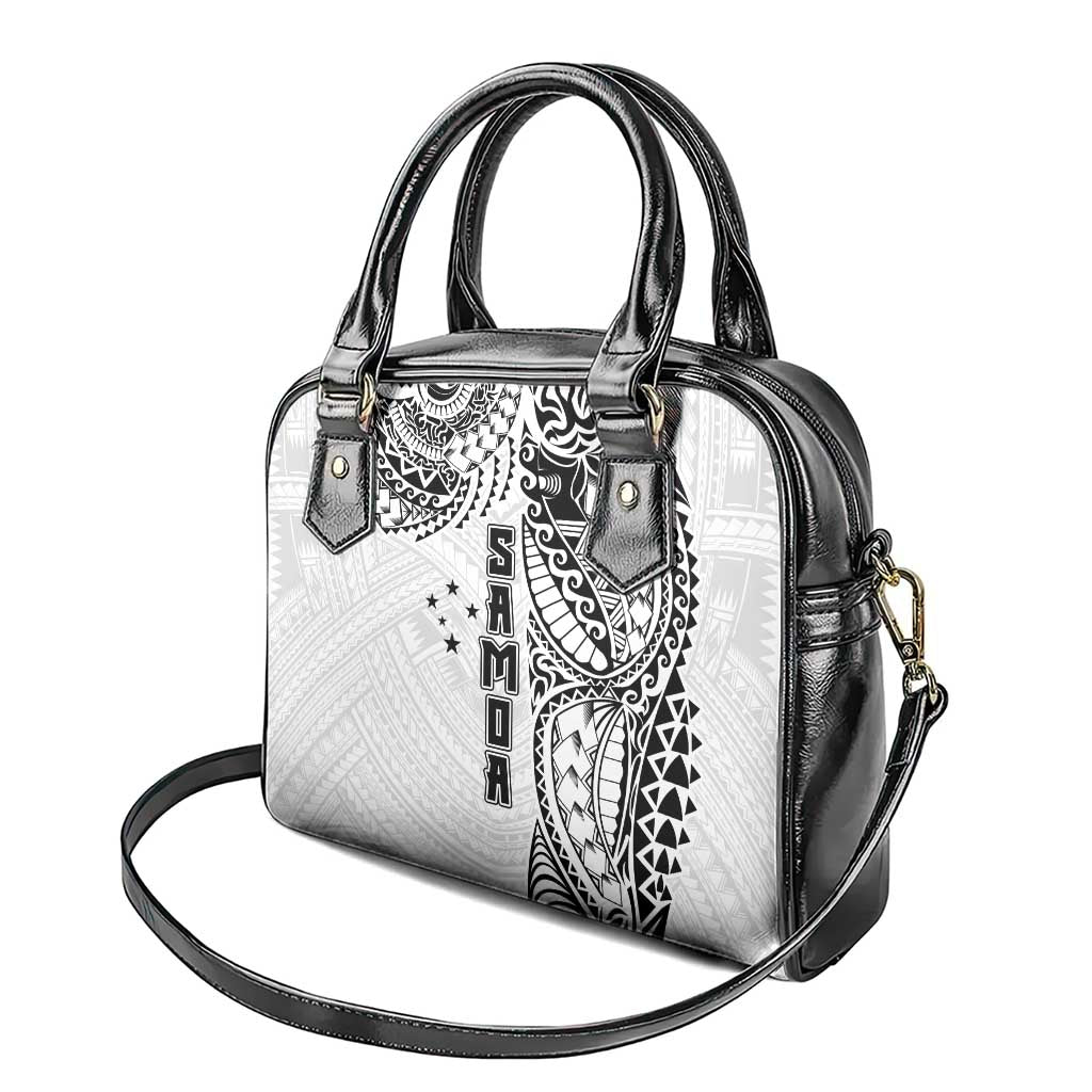 Samoa 685 Art Traditional Tattoo Pattern Shoulder Handbag White Color