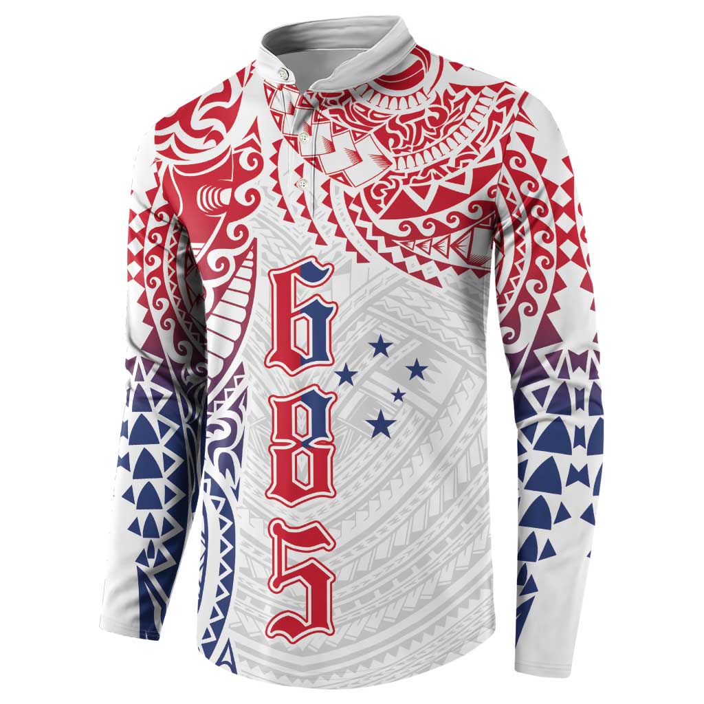 Samoa 685 Art Traditional Tattoo Pattern Button Sweatshirt Gradient Color