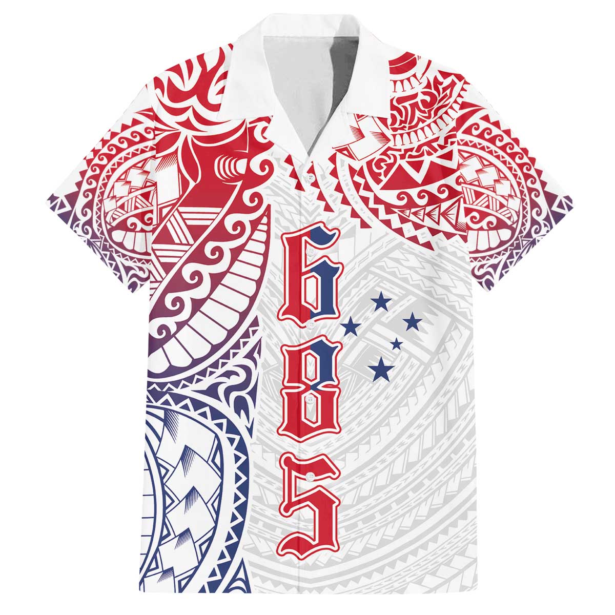 Samoa 685 Art Traditional Tattoo Pattern Family Matching Puletasi and Hawaiian Shirt Gradient Color