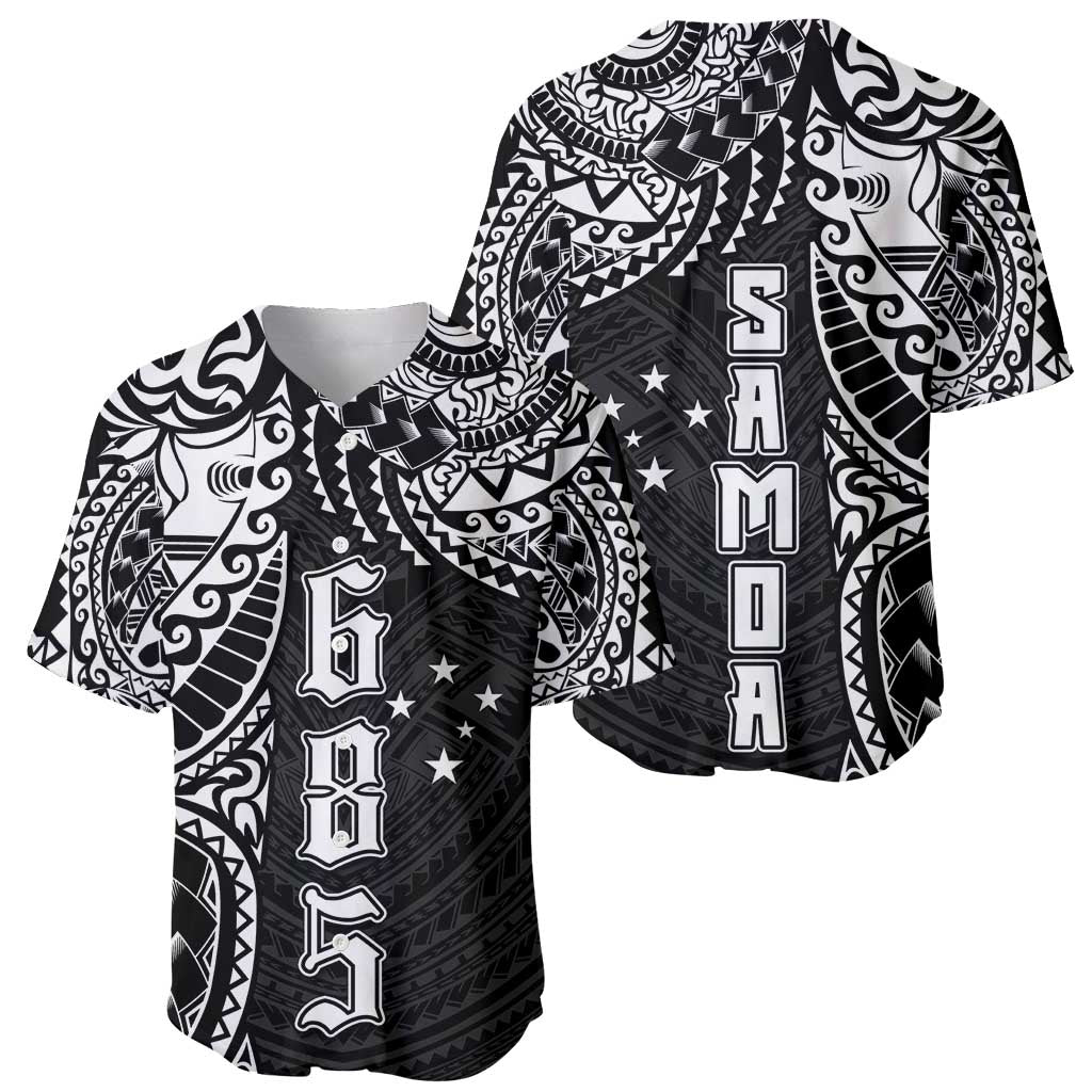 Samoa 685 Art Traditional Tattoo Pattern Baseball Jersey Black Color