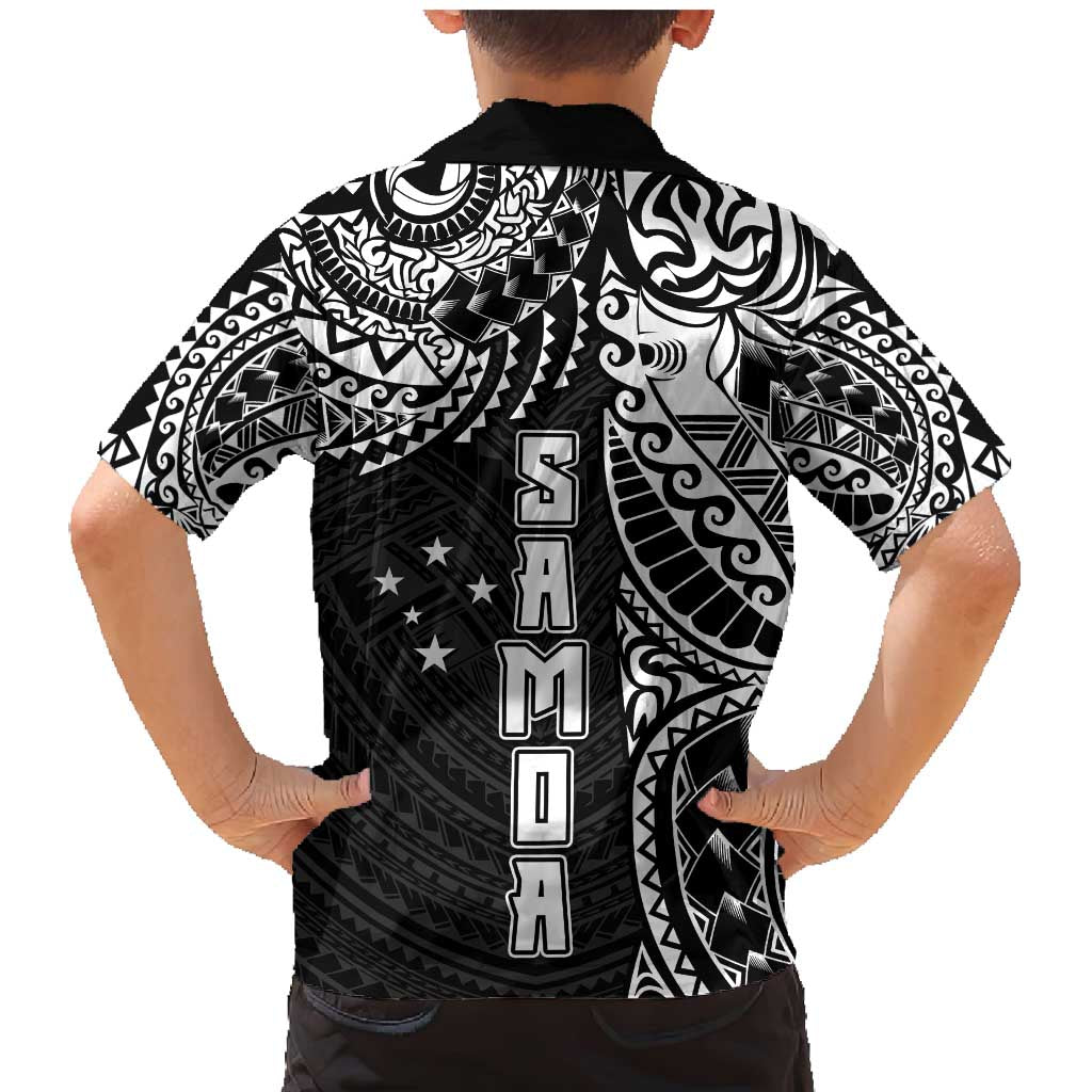 Samoa 685 Art Traditional Tattoo Pattern Family Matching Mermaid Dress and Hawaiian Shirt Black Color