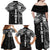 Samoa 685 Art Traditional Tattoo Pattern Family Matching Off Shoulder Maxi Dress and Hawaiian Shirt Black Color