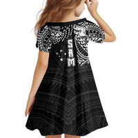 Samoa 685 Art Traditional Tattoo Pattern Family Matching Tank Maxi Dress and Hawaiian Shirt Black Color