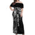 Samoa 685 Art Traditional Tattoo Pattern Off Shoulder Maxi Dress Black Color