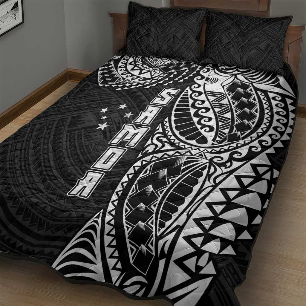 Samoa 685 Art Traditional Tattoo Pattern Quilt Bed Set Black Color