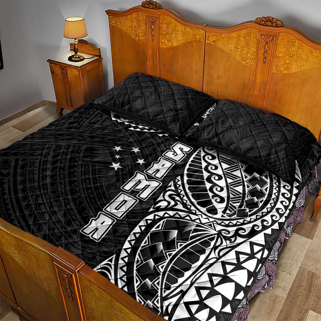 Samoa 685 Art Traditional Tattoo Pattern Quilt Bed Set Black Color