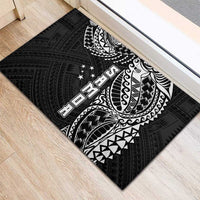 Samoa 685 Art Traditional Tattoo Pattern Rubber Doormat Black Color
