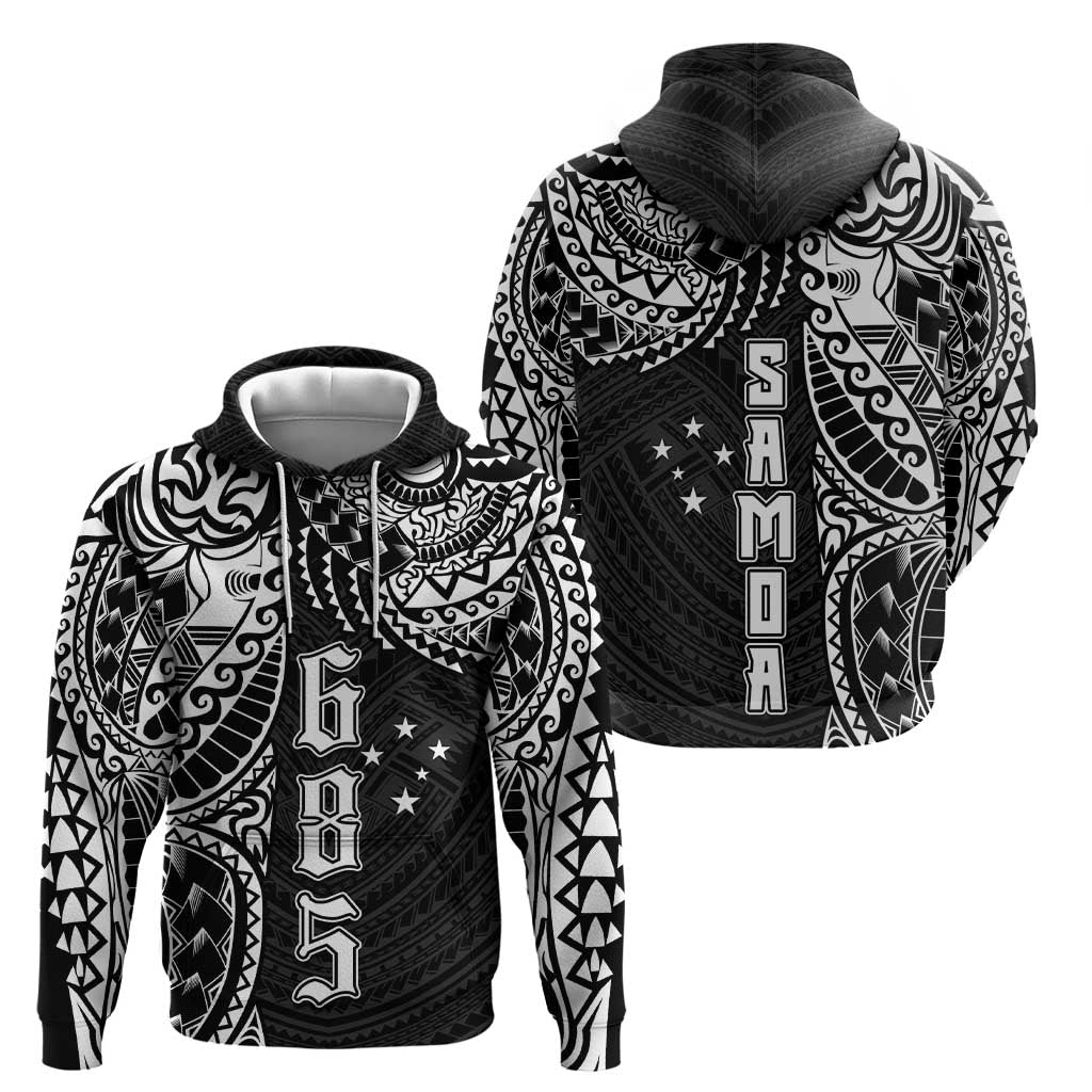 Samoa 685 Art Traditional Tattoo Pattern Zip Hoodie Black Color