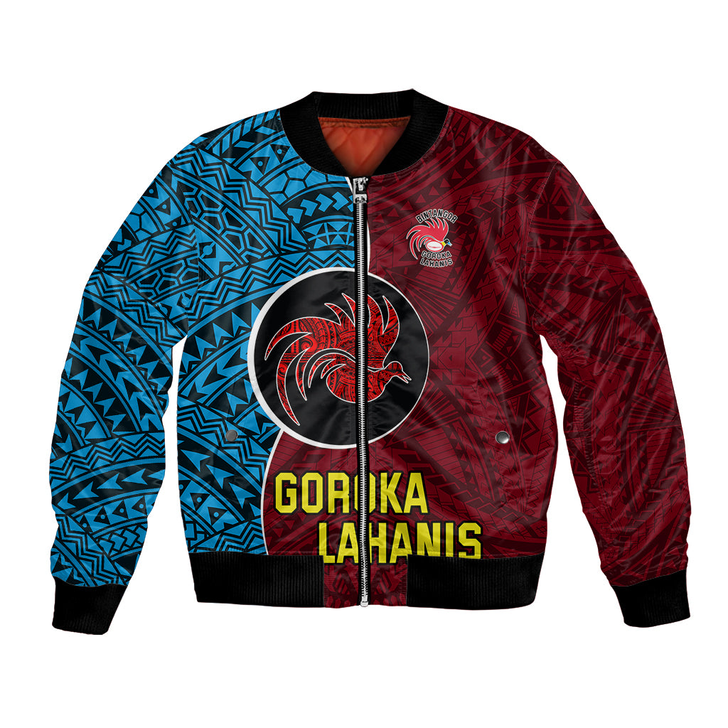 Bintangor Goroka Lahanis Rugby Bomber Jacket Papua New Guinea Polynesian Tattoo LT03 Unisex Red - Polynesian Pride