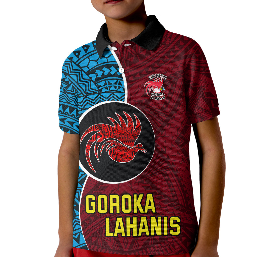 Bintangor Goroka Lahanis Rugby Kid Polo Shirt Papua New Guinea Polynesian Tattoo LT03 Kid Red - Polynesian Pride