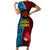 Bintangor Goroka Lahanis Rugby Short Sleeve Bodycon Dress Papua New Guinea Polynesian Tattoo LT03 Long Dress Red - Polynesian Pride