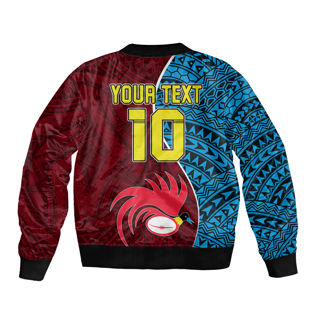 Custom Bintangor Goroka Lahanis Rugby Bomber Jacket Papua New Guinea Polynesian Tattoo LT03 - Polynesian Pride