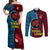 Custom Bintangor Goroka Lahanis Rugby Couples Matching Off Shoulder Maxi Dress and Long Sleeve Button Shirts Papua New Guinea Polynesian Tattoo LT03 Red - Polynesian Pride