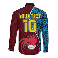 Custom Bintangor Goroka Lahanis Rugby Long Sleeve Button Shirt Papua New Guinea Polynesian Tattoo LT03 - Polynesian Pride