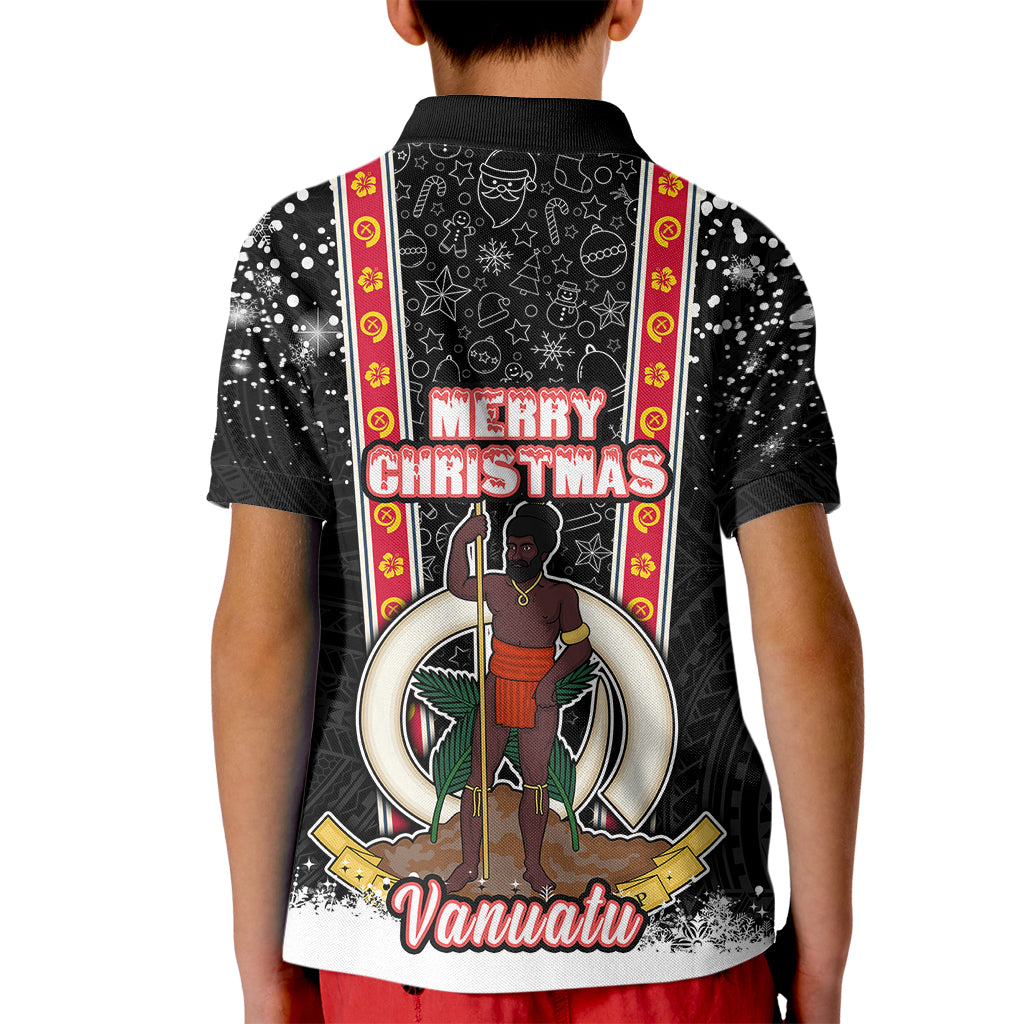 Vanuatu Christmas Kid Polo Shirt Polynesian Tribal Snow Style LT03 - Polynesian Pride