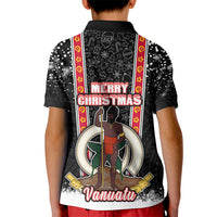 Vanuatu Christmas Kid Polo Shirt Polynesian Tribal Snow Style LT03 - Polynesian Pride