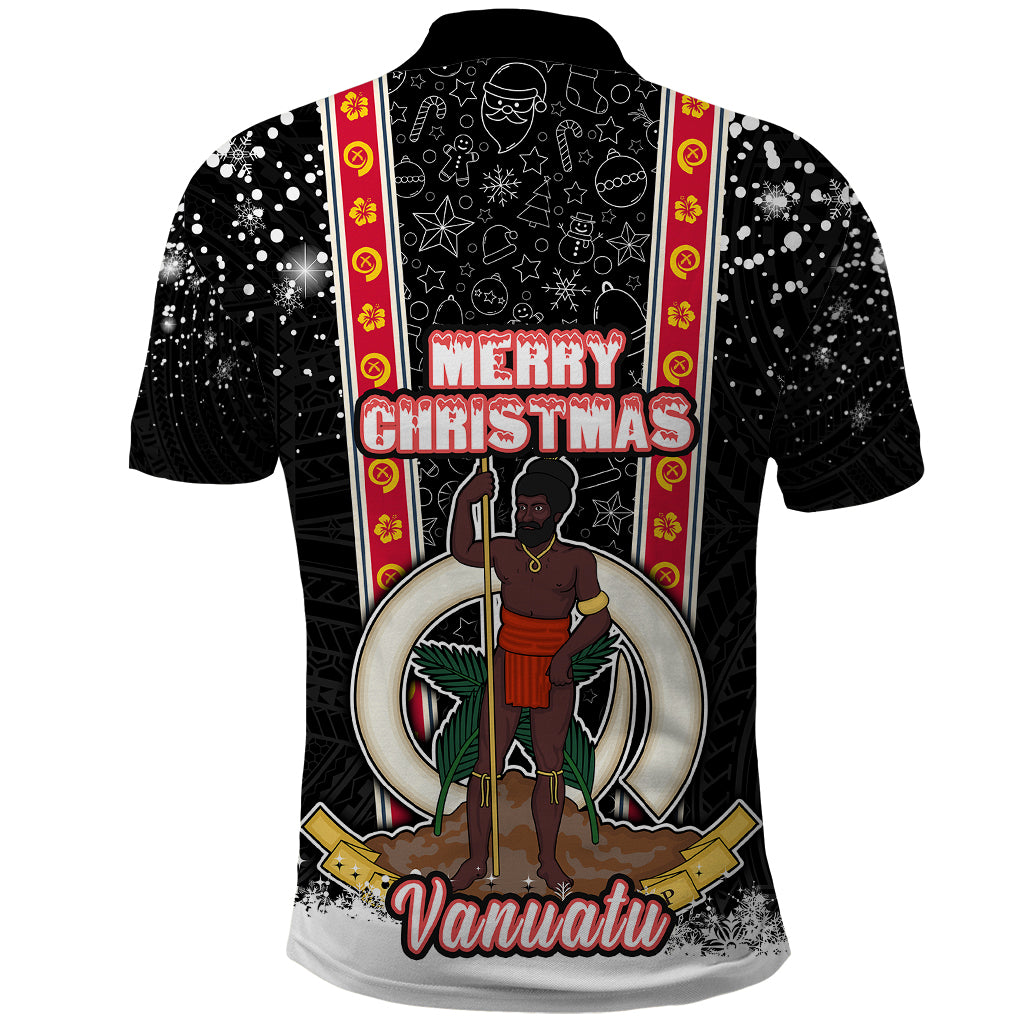 Vanuatu Christmas Polo Shirt Polynesian Tribal Snow Style LT03 - Polynesian Pride