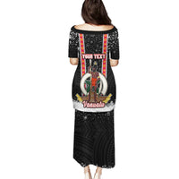 Personalised Vanuatu Christmas Family Matching Puletasi Dress and Hawaiian Shirt Polynesian Tribal Snow Style LT03 - Polynesian Pride