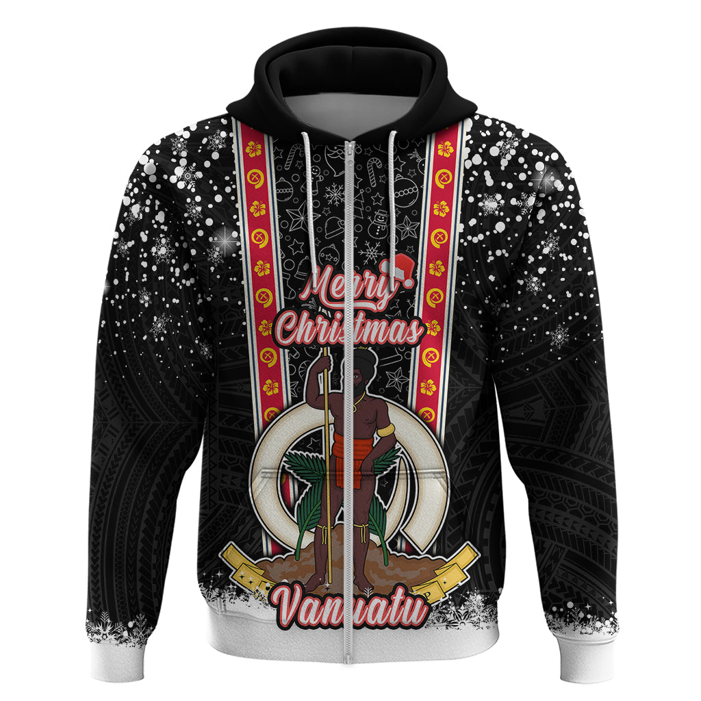 Personalised Vanuatu Christmas Hoodie Polynesian Tribal Snow Style LT03 - Polynesian Pride