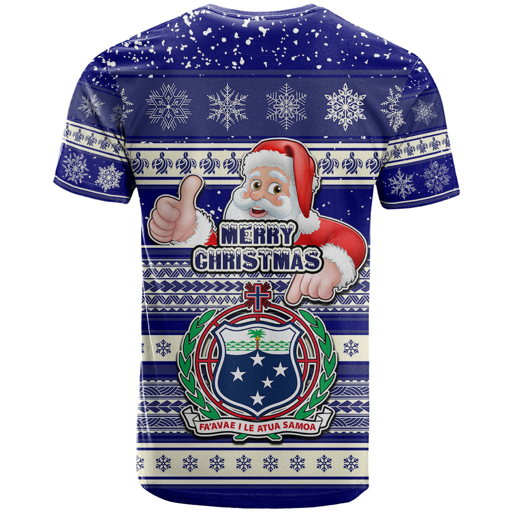 Samoa Christmas T Shirt The Santa Coat of Arms with Samoa Bracelet Pattern LT03 - Polynesian Pride
