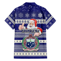 Custom Samoa Christmas Hawaiian Shirt The Santa Coat of Arms with Samoa Bracelet Pattern LT03 - Polynesian Pride