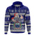 Custom Samoa Christmas Hoodie The Santa Coat of Arms with Samoa Bracelet Pattern LT03 Pullover Hoodie Blue - Polynesian Pride