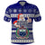 Custom Samoa Christmas Polo Shirt The Santa Coat of Arms with Samoa Bracelet Pattern LT03 Blue - Polynesian Pride