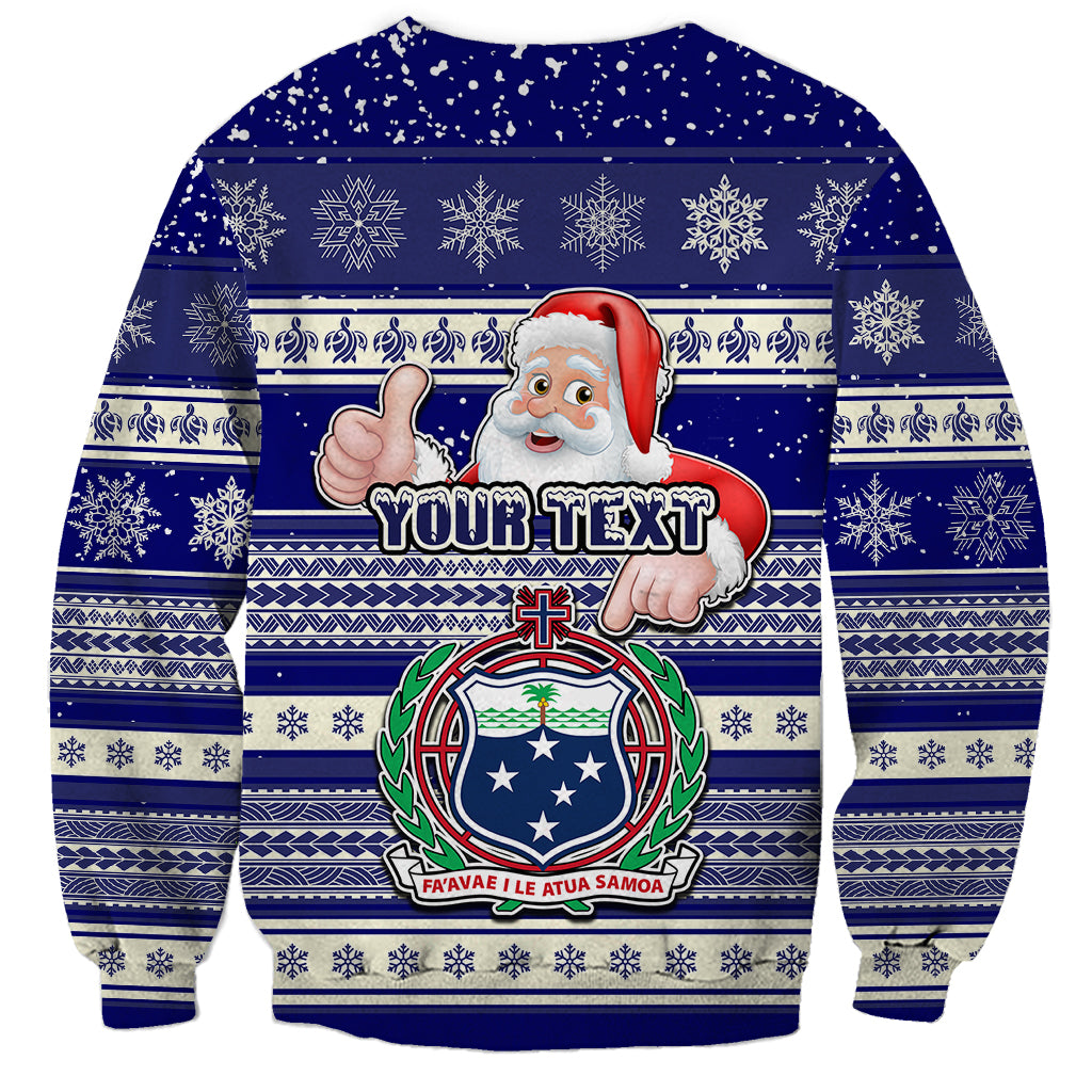 Custom Samoa Christmas Sweatshirt The Santa Coat of Arms with Samoa Bracelet Pattern LT03 - Polynesian Pride