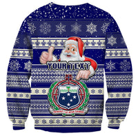 Custom Samoa Christmas Sweatshirt The Santa Coat of Arms with Samoa Bracelet Pattern LT03 - Polynesian Pride