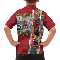 New Zealand Merry Christmas Family Matching Puletasi and Hawaiian Shirt Maori Animals, Koru Tattoo - Red Xmas Style LT03 - Polynesian Pride