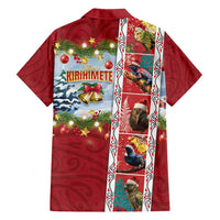 New Zealand Merry Christmas Family Matching Tank Maxi Dress and Hawaiian Shirt Maori Animals, Koru Tattoo - Red Xmas Style LT03 - Polynesian Pride