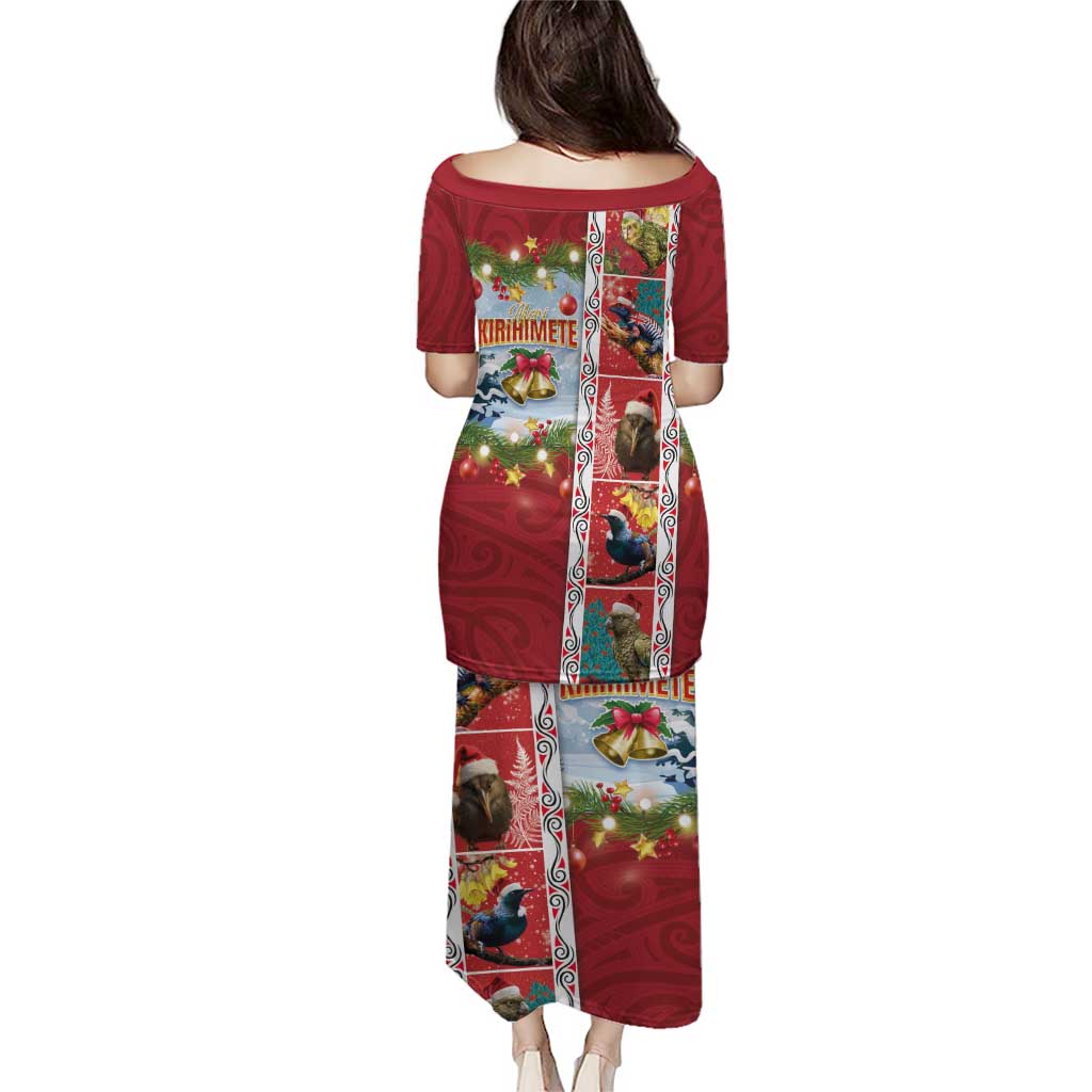 New Zealand Merry Christmas Puletasi Maori Animals, Koru Tattoo - Red Xmas Style