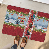New Zealand Merry Christmas Rubber Doormat Maori Animals, Koru Tattoo - Red Xmas Style LT03 - Polynesian Pride