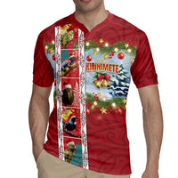 New Zealand Merry Christmas Rugby Jersey Maori Animals, Koru Tattoo - Red Xmas Style LT03 - Polynesian Pride