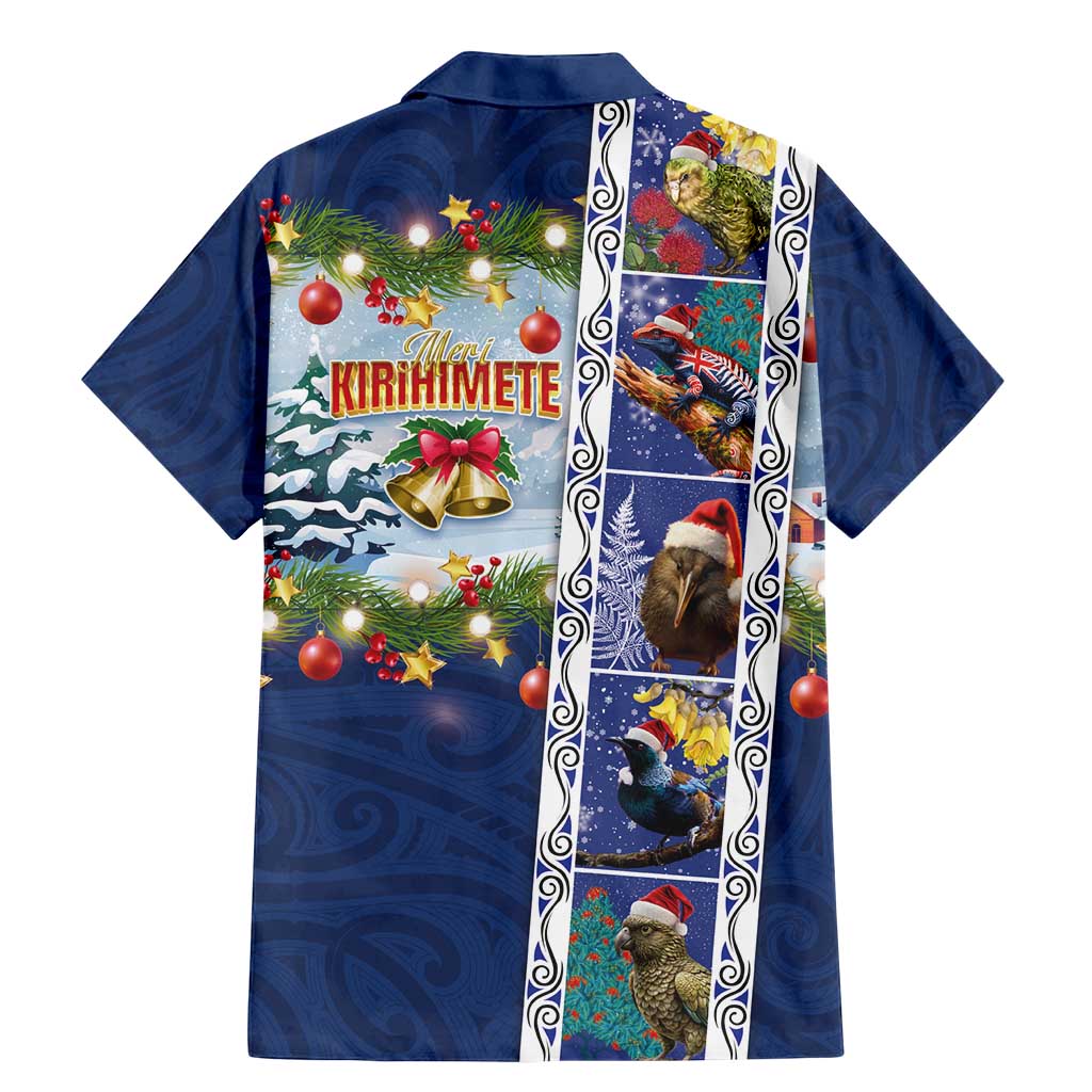 New Zealand Merry Christmas Family Matching Mermaid Dress and Hawaiian Shirt Maori Animals, Koru Tattoo - Blue Xmas Style LT03 - Polynesian Pride