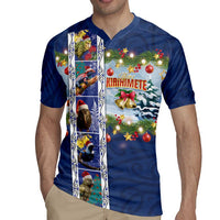 New Zealand Merry Christmas Rugby Jersey Maori Animals, Koru Tattoo - Blue Xmas Style LT03 - Polynesian Pride