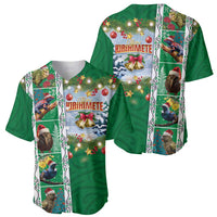 New Zealand Merry Christmas Baseball Jersey Maori Animals, Koru Tattoo - Green Xmas Style LT03 - Polynesian Pride