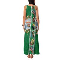 New Zealand Merry Christmas Family Matching Tank Maxi Dress and Hawaiian Shirt Maori Animals, Koru Tattoo - Green Xmas Style LT03 - Polynesian Pride