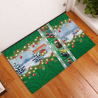 New Zealand Merry Christmas Rubber Doormat Maori Animals, Koru Tattoo - Green Xmas Style LT03 - Polynesian Pride