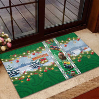 New Zealand Merry Christmas Rubber Doormat Maori Animals, Koru Tattoo - Green Xmas Style LT03 - Polynesian Pride
