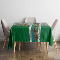 New Zealand Merry Christmas Tablecloth Maori Animals, Koru Tattoo - Green Xmas Style LT03 - Polynesian Pride
